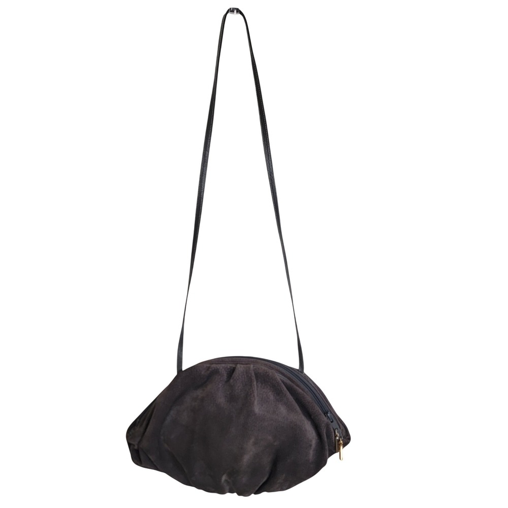 Meyers 60s USA Suede Shoulder Bag Crossbody‎ Gray Gold Zipper Casual Zipper